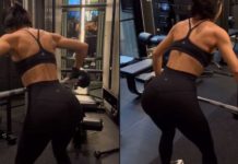 Kim Kardashian presume sus músculos en el gym