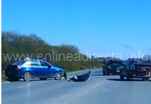 Chocan unidades sobre carretera a la Ribereña dejando daños materiales