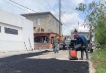 Aplican programa de Bacheo en calles de Matamoros