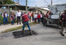 Agiliza el Presidente Carlos Peña Ortiz trabajo de bacheo en Reynosa
