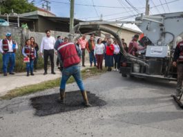 Agiliza el Presidente Carlos Peña Ortiz trabajo de bacheo en Reynosa