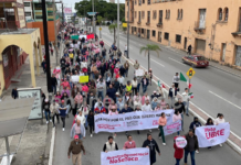 Con marcha señalan que la Democracia no se toca