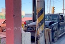 Accidente vial en boulevard una persona lesionada y daños materiales