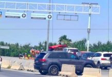 Aplican operativo de seguridad vial en acceso a puente internacional