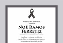 Carlos Peña Ortiz envía sus condolencias por el lamentable deceso de Noé Ramos Ferretiz
