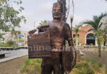 Piden reubicación del monumento del voceador por ser objeto de vandalismo