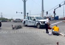 Accidente vial en libramiento a Monterrey deja un lesionado y daños materiales