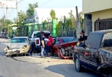 Aparatoso accidente vial deja cuantiosos daños en carretera Río Bravo-Reynosa
