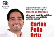 Ubican reynosenses a Carlos Peña Ortiz como virtual ganador de elección a la presidencia municipal