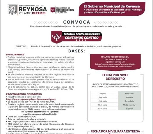 Convoca Alcalde Carlos Peña Ortiz al Programa de Becas Contamos