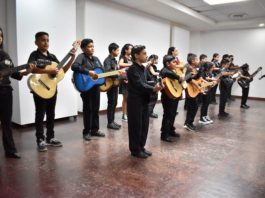 Voz y sentimiento con notas de guitarra
