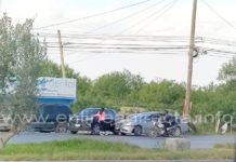 Chocan dos unidades en carretera Río Bravo a Reynosa dejando solo daños materiales