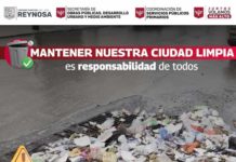 Ante llegada de lluvia, exhorta Alcalde Carlos Peña Ortiz a no tirar basura en la vía publica