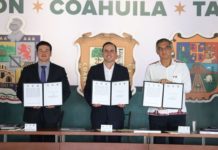Firma Américo convenio de seguridad con gobernadores de Coahuila y Nuevo León