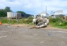 Vuelca unidad sobre carretera San Fernando-Reynosa