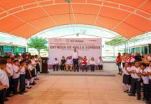 Disfrutan 450 estudiantes mallasombra entregada por el Alcalde Carlos Peña Ortiz