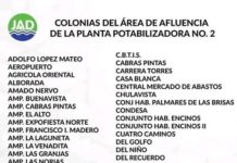 Mañana no habrá servicio de agua en diferentes colonias de Matamoros