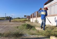 Continúa con trabajos de limpieza en calles de Miguel Alemán