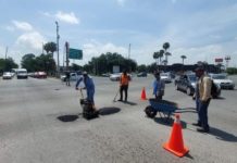 Aplican plan emergente de bacheo en calles de Ciudad Victoria