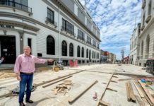 Avanza Obra de Vialidad Semipeatonal en Zona Centro de Tampico