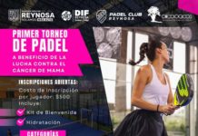 Invita DIF Reynosa a participar en el Primer Torneo de Pádel a beneficio de sobrevivientes de cáncer de mama