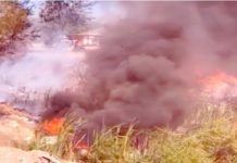 Incendio el pastizal solo deja daños materiales, y contaminación ambiental