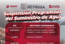 Realizan suspensión programada del suministro de agua potable en los sectores de Reynosa