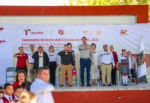 Inauguraron el Alcalde Carlos Peña Ortiz y Comisionado de Energía de Tamaulipas, José Ramón Silva Arizabalo inicio de clases 2024