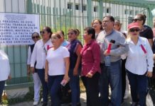 Trabaja bajo protesta personal del Canseco, se manifestaron hoy