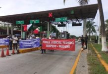 Brindan apoyo tras cierre de caseta de cobro 112 por manifestación