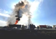 Arde pipa y es sofocada por Bomberos en el “Viaducto de la Muerte”