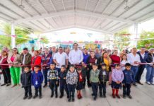 Inauguró Carlos Peña Ortiz nueva techumbre en jardín de niños Don José María Garza Cantú
