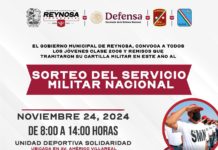 Invita Gobierno de Reynosa a Sorteo de Conscriptos del Servicio Militar Nacional