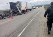 Sofocan incendio de tractocamión en carretera Federal 101 Victoria-Matamoros