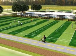 Realizan construcción de cancha de fútbol en el Ejido General Lucio Blanco
