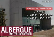 Activará Gobierno de Carlos Peña Ortiz Albergue Temporal del Polideportivo