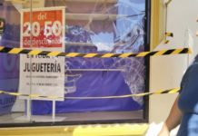Cristalazo en tienda departamental en el centro histórico de Tampico