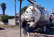 Realiza saneamiento de red de drenaje en González Villarreal en más de 2 mil metros