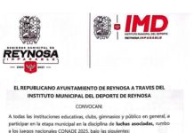 Recordatorio al Torneo Municipal de Lucha en el Polideportivo Reynosa
