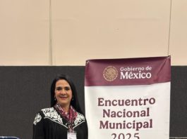 Asiste Mónica Villarreal con Claudia Sheinbaum al Primer Encuentro Nacional Municipal
