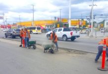 Aplican limpieza y embellecimiento en principales arterias de la ciudad