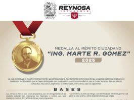 Reconocerá Gobierno de Reynosa con Medalla al Mérito Ciudadano “Ing. Marte R. Gómez” 2025 a personaje distinguido