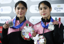 ¡Cayó la primera medalla en Guadalajara! Las gemelas de 14 años Mía y Lía Cueva se cuelgan la plata