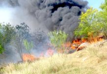 Siguen los incendios en pastizales esta vez dejo daños materiales
