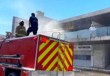 Bomberos acuden a sofocar incendio en negocio de venta de comida en la “Chicho”