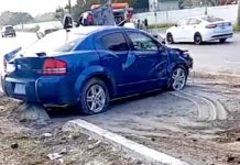 Vuelca unidad en carretera Río Bravo a Reynosa y deja daños materiales