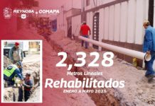 Rehabilitó COMAPA 2,328 metros lineales de red sanitaria de enero a mayo del 2025