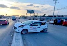 Carambolazo de unidades dejan cuantiosos daños en carretera Río Bravo-Reynosa