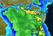 Continúa lluvia en frontera de Tamaulipas