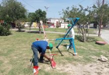 Restauran cuadrillas municipales pintura de infraestructura urbana en Reynosa